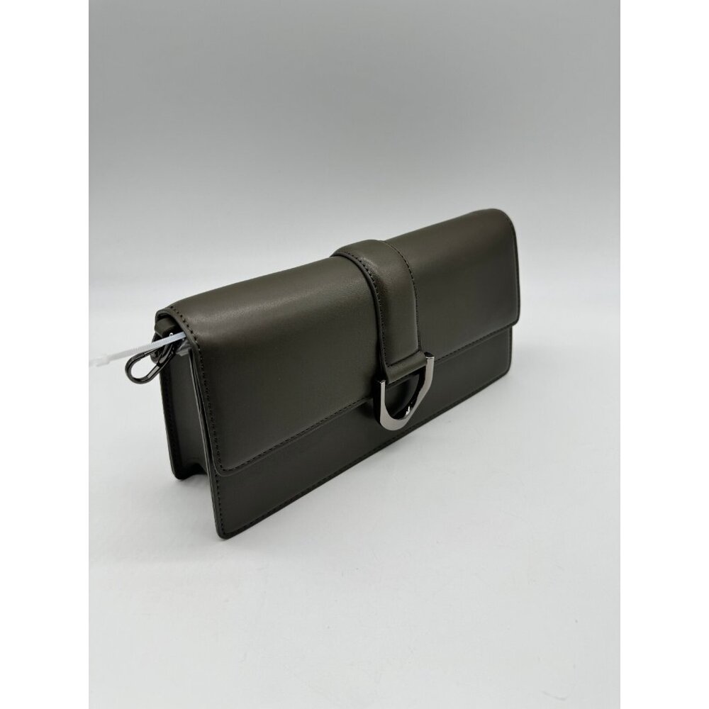 LIKE DREAMS Georgie East West front buckle faux-leather crossbody bag- Olive - Picture 15 of 16